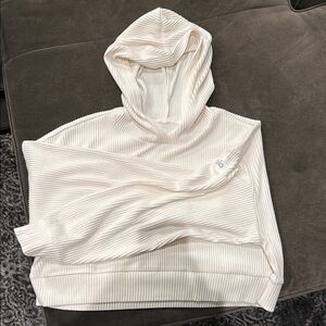 ALO Yoga Cream Ribbed Hoodie